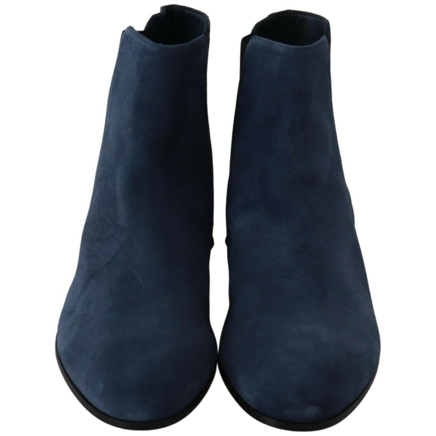 Dolce & Gabbana Chic Blue Suede Mid-Calf Boots with Stud Details WOMAN BOOTS Dolce & Gabbana