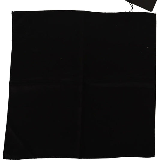 Dolce & Gabbana Elegant Black Silk Pocket Square Silk Scarves Dolce & Gabbana