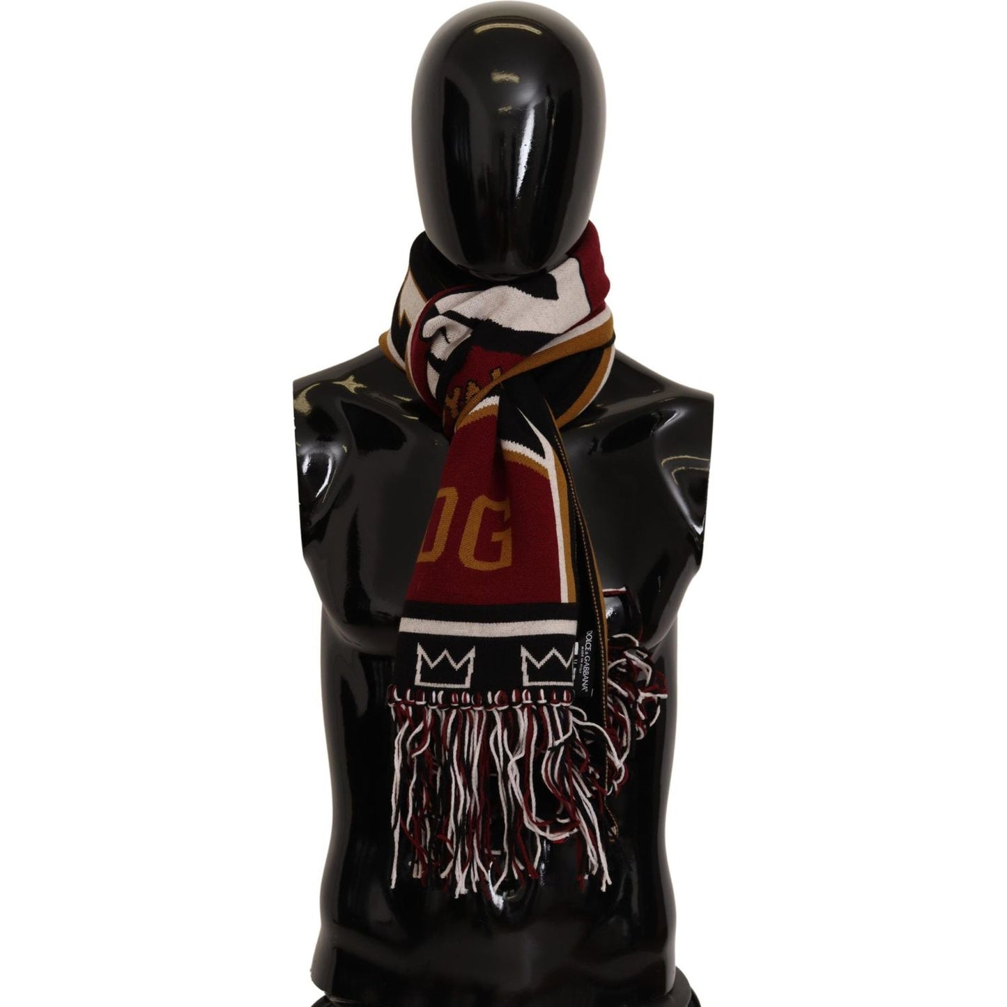 Dolce & Gabbana Multicolor Wool Knit DG King Shawl Wrap Scarf
