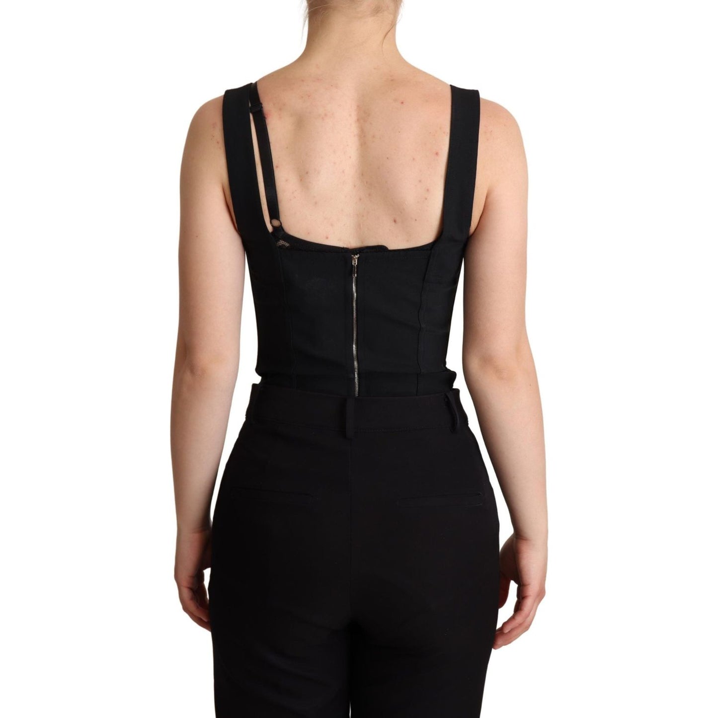 Dolce & Gabbana Elegant Black Lace Bodysuit Corset Dress Jeans & Pants Dolce & Gabbana