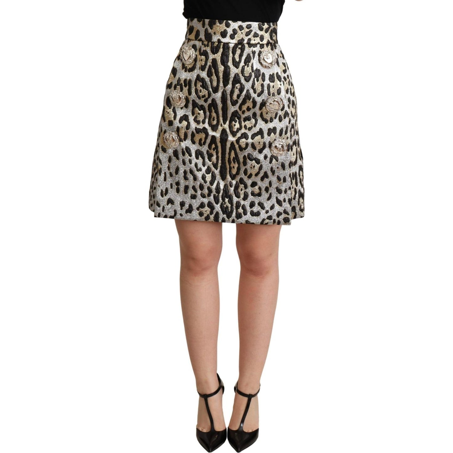 Dolce & Gabbana Chic Leopard Print High Waist Mini Skirt WOMAN SKIRTS Dolce & Gabbana