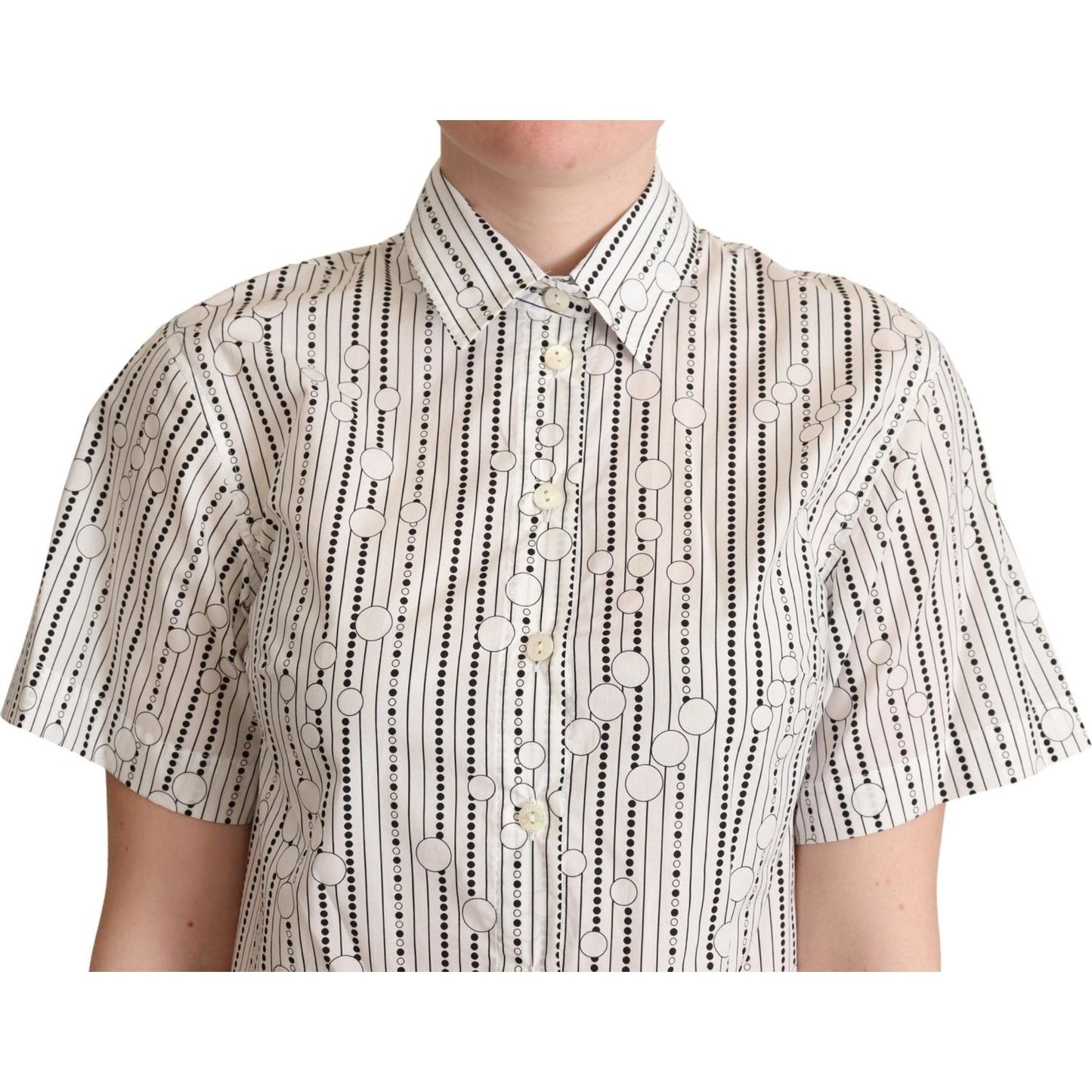 Dolce & Gabbana Geometric Elegance Collared Polo Top Dolce & Gabbana