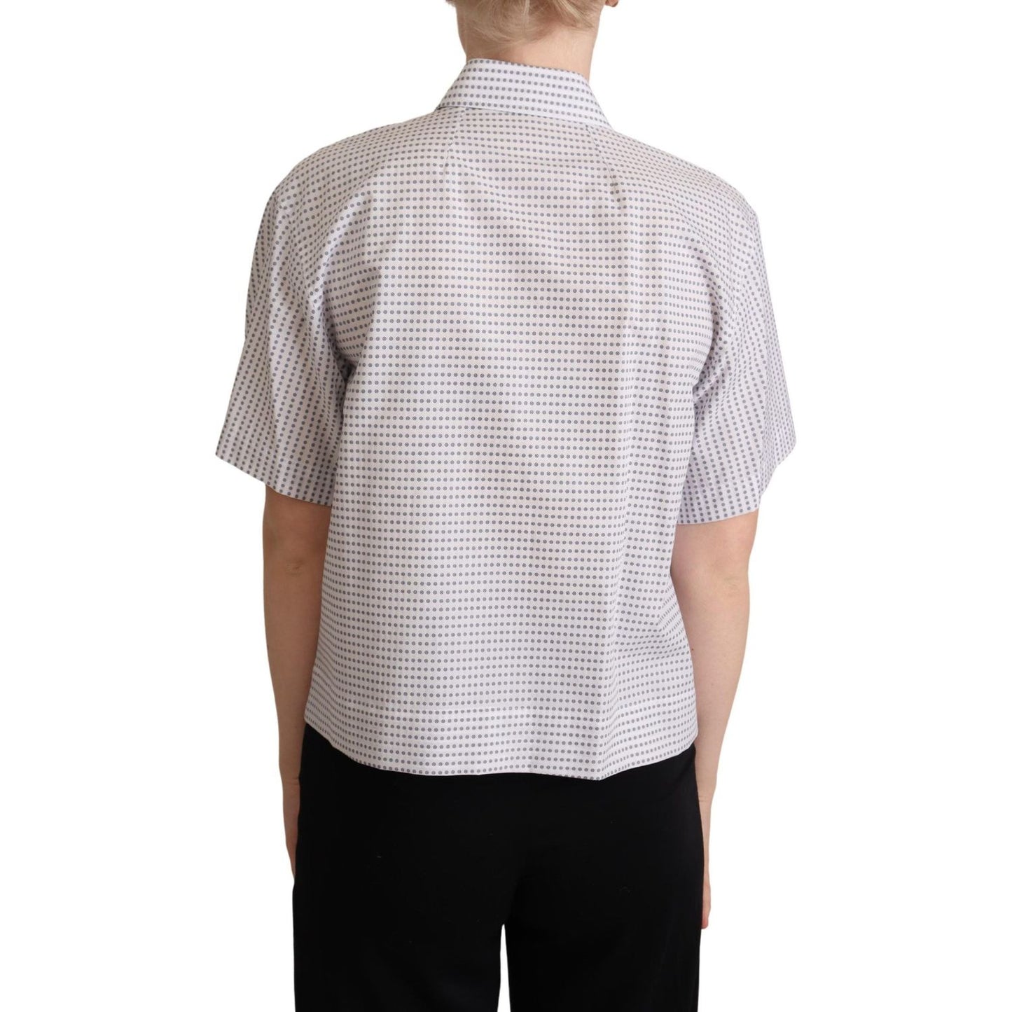 Dolce & Gabbana Elegant Polka Dots Collared Polo Top Dolce & Gabbana