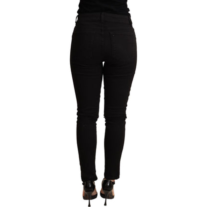 Dolce & Gabbana Black Skinny Denim Cotton Stretch Trouser