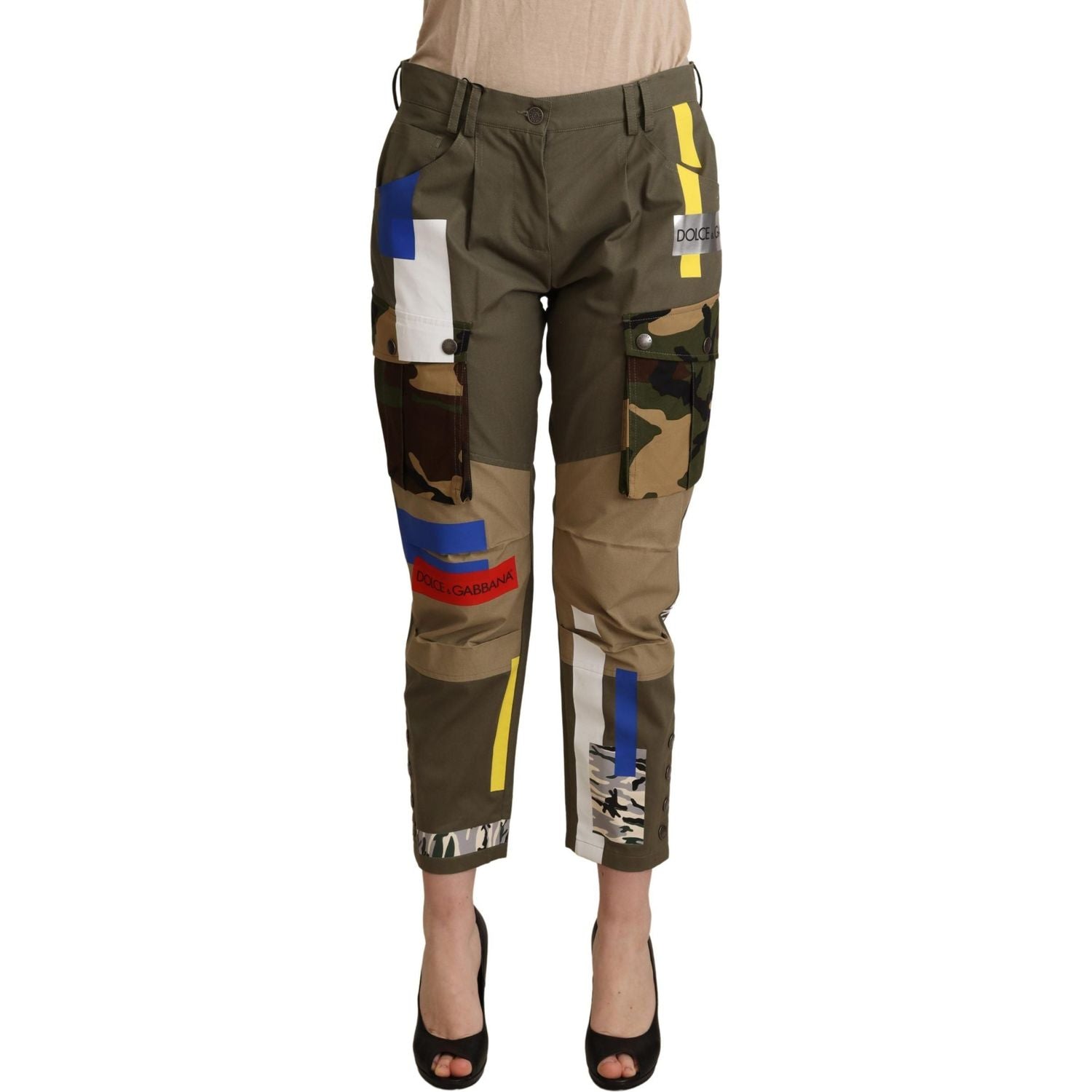 Dolce & Gabbana Chic Multicolor Patched Cargo Pants