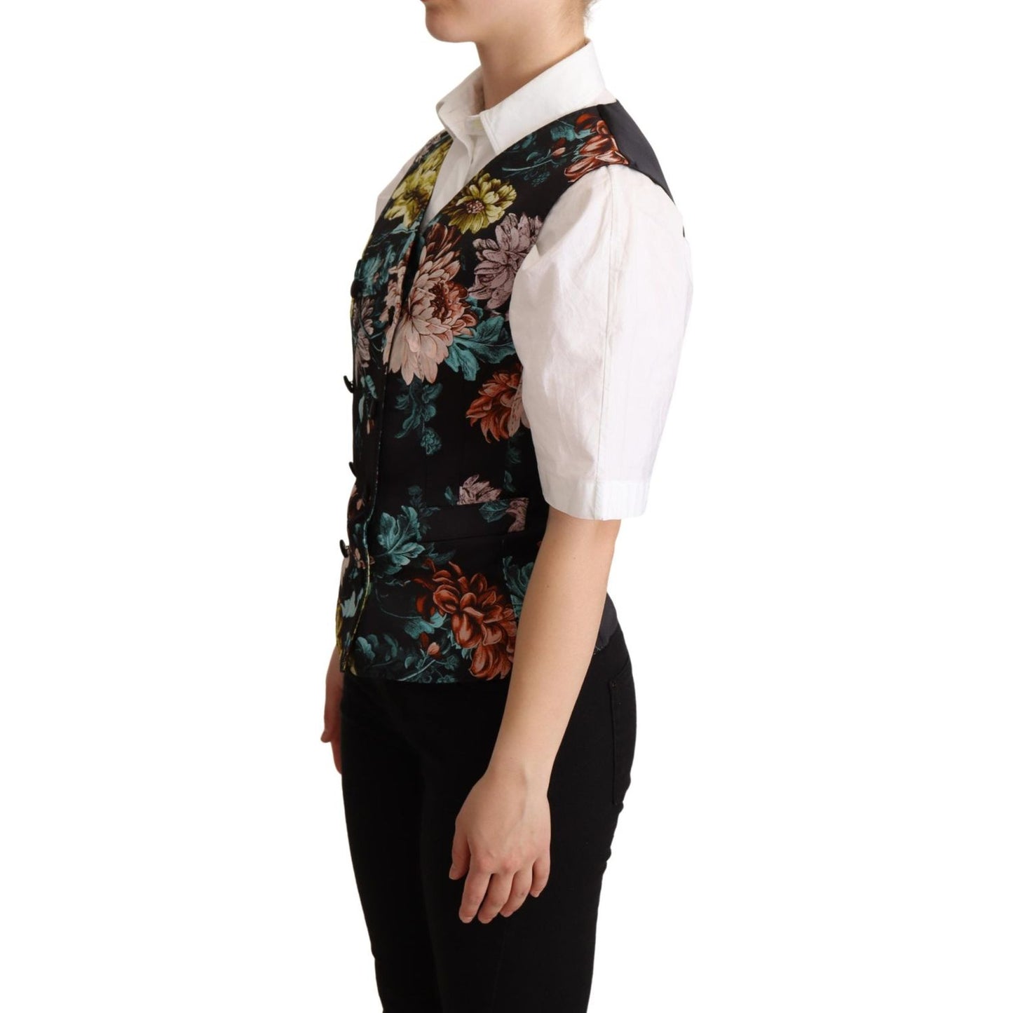 Dolce & Gabbana Exquisite Floral Jacquard Waistcoat Dolce & Gabbana