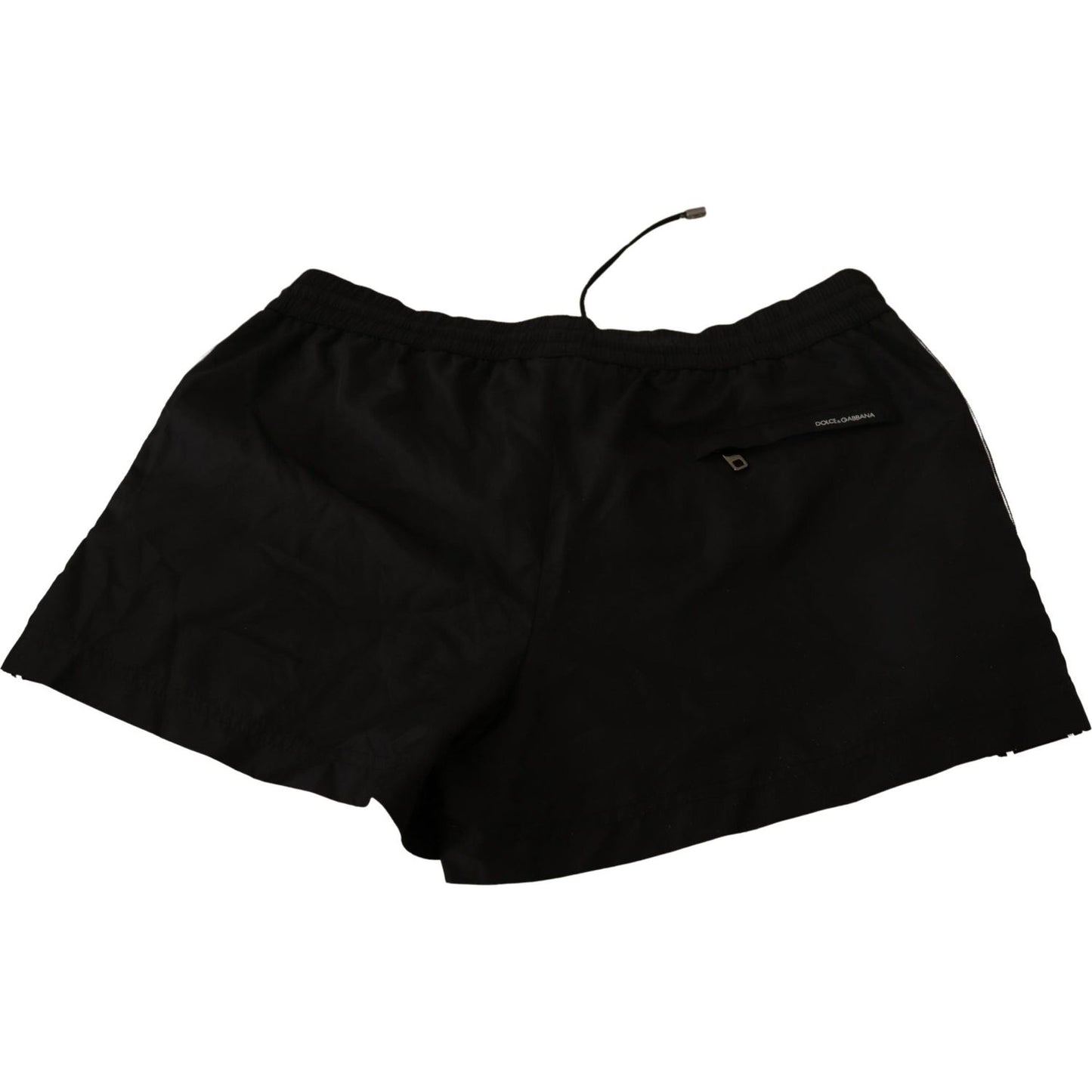 Dolce & Gabbana Elegant Black KING Motive Swim Trunks Dolce & Gabbana