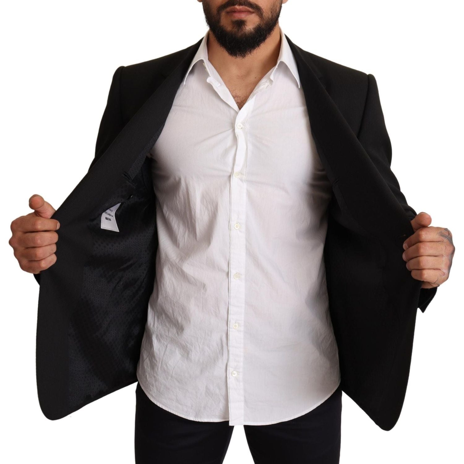 Dolce & Gabbana Black Striped MARTINI Jacket Blazer