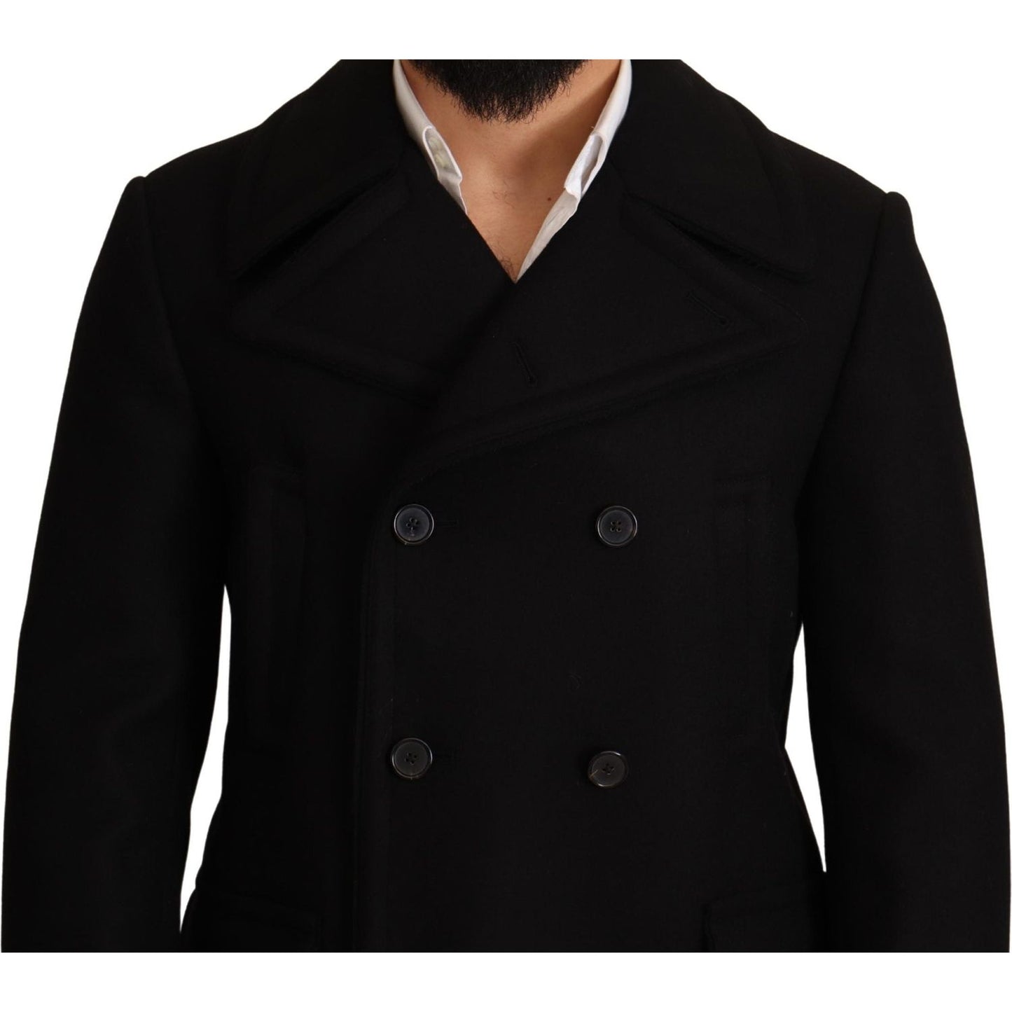 Dolce & Gabbana Elegant Black Double Breasted Trench Coat Dolce & Gabbana