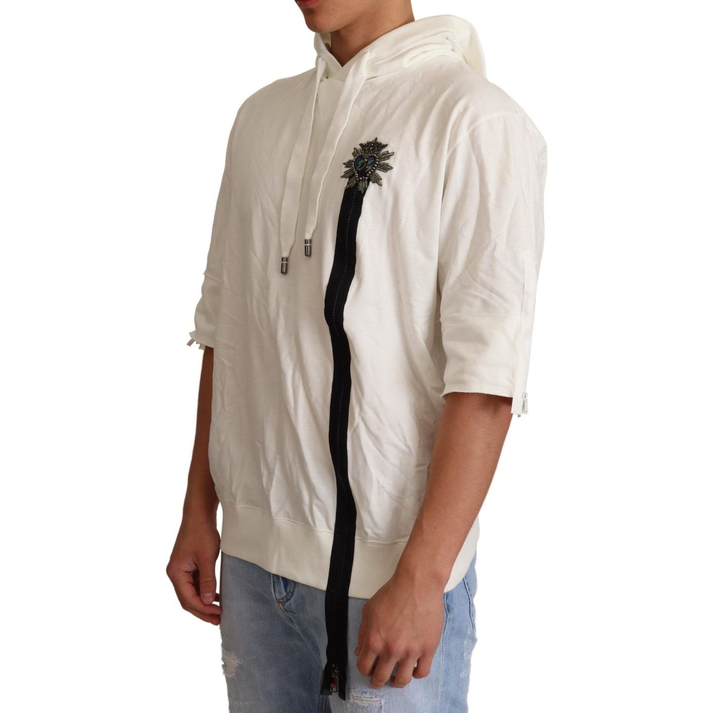 Dolce & Gabbana White Hooded Limited Edition Sweater