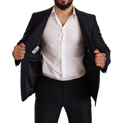 Dolce & Gabbana Blue Pattern MARTINI SLIM FIT 2 Piece Suit