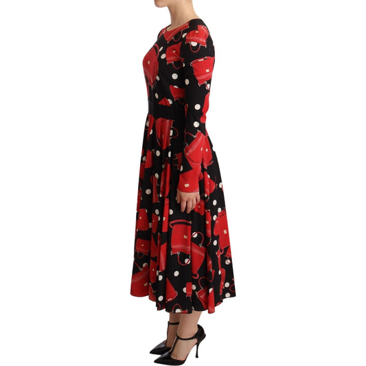 Dolce & Gabbana Elegant Sicily Print Flared Midi Dress WOMAN DRESSES Dolce & Gabbana