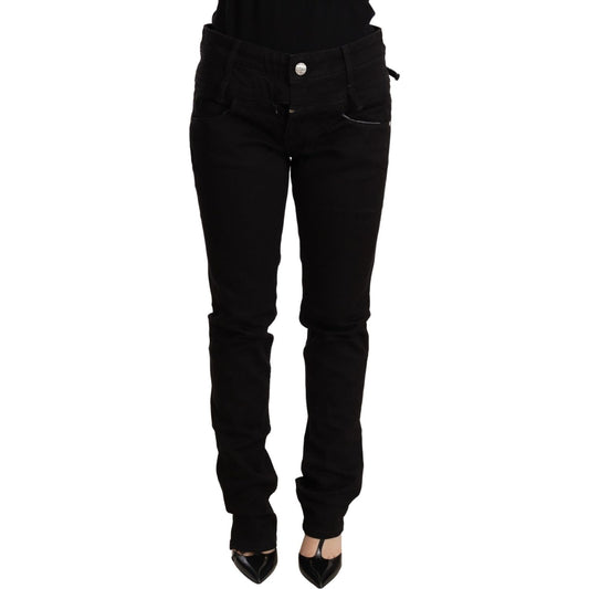 Acht Chic Low Waist Skinny Black Denim WOMAN TROUSERS Acht