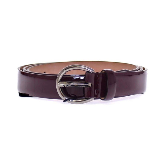 Elegant Purple Leather Belt - Italian Elegance