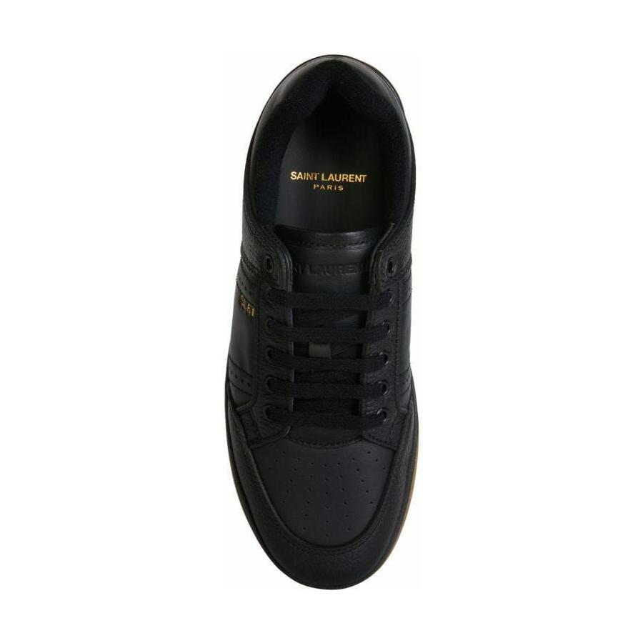 Saint Laurent Black Calf Leather Low Top Sneakers