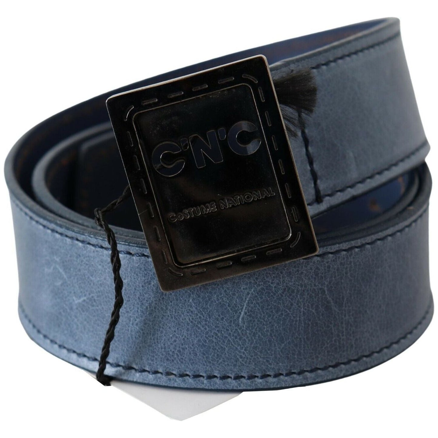 Elegant Blue Leather Fashion Belt