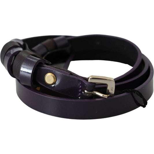 Elegant Violet Leather Fashion Belt