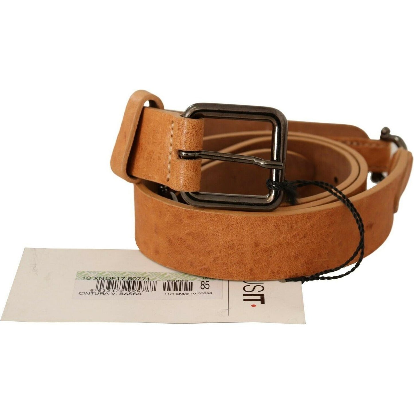 Costume National Elegant Light Brown Fashion Belt with Black-Tone Buckle Costume National