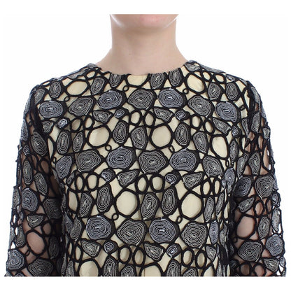 Lanre Da Silva Ajayi Black Cream Sheath Dress Shift Mini Dress