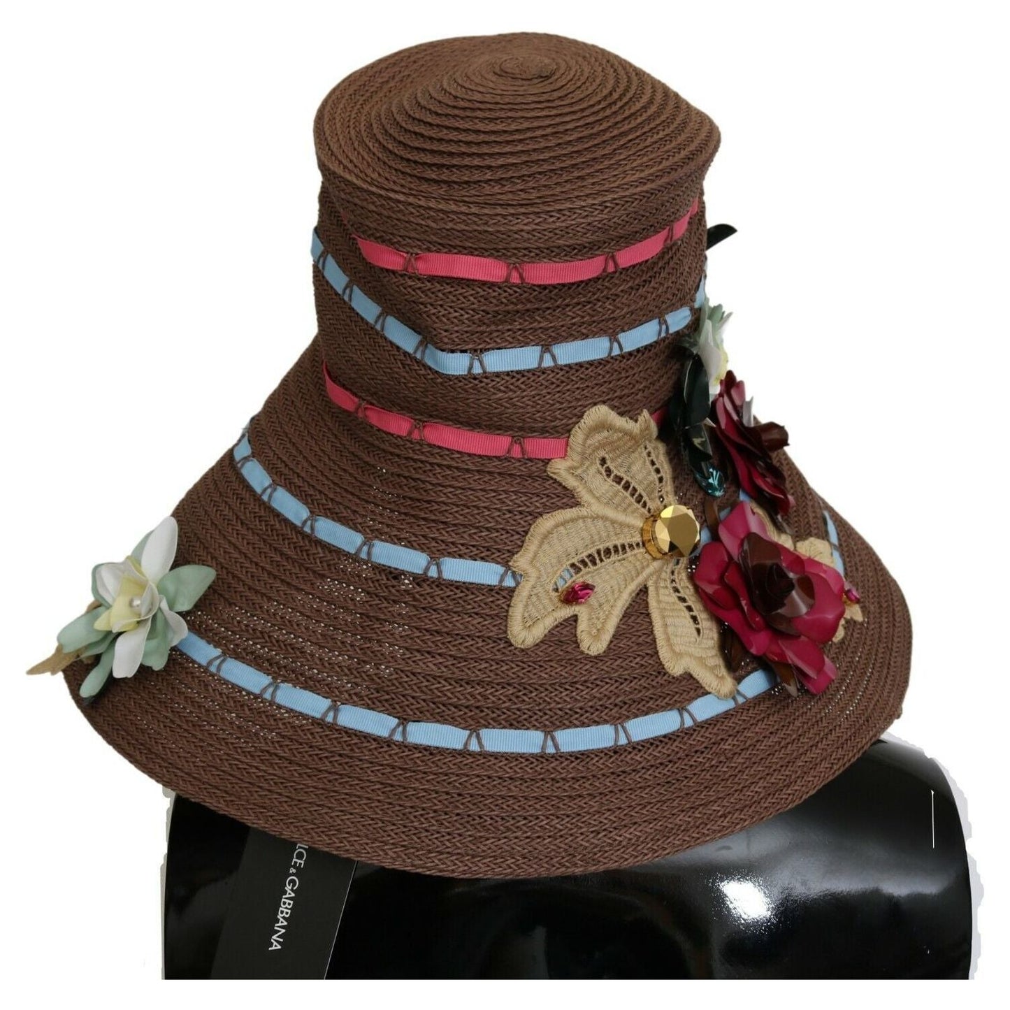 Dolce & Gabbana Elegant Floppy Floral Wide Brim Hat WOMAN HATS Dolce & Gabbana