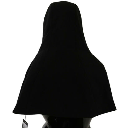 Dolce & Gabbana Black Wool Whole Head Hooded Scarf Hat