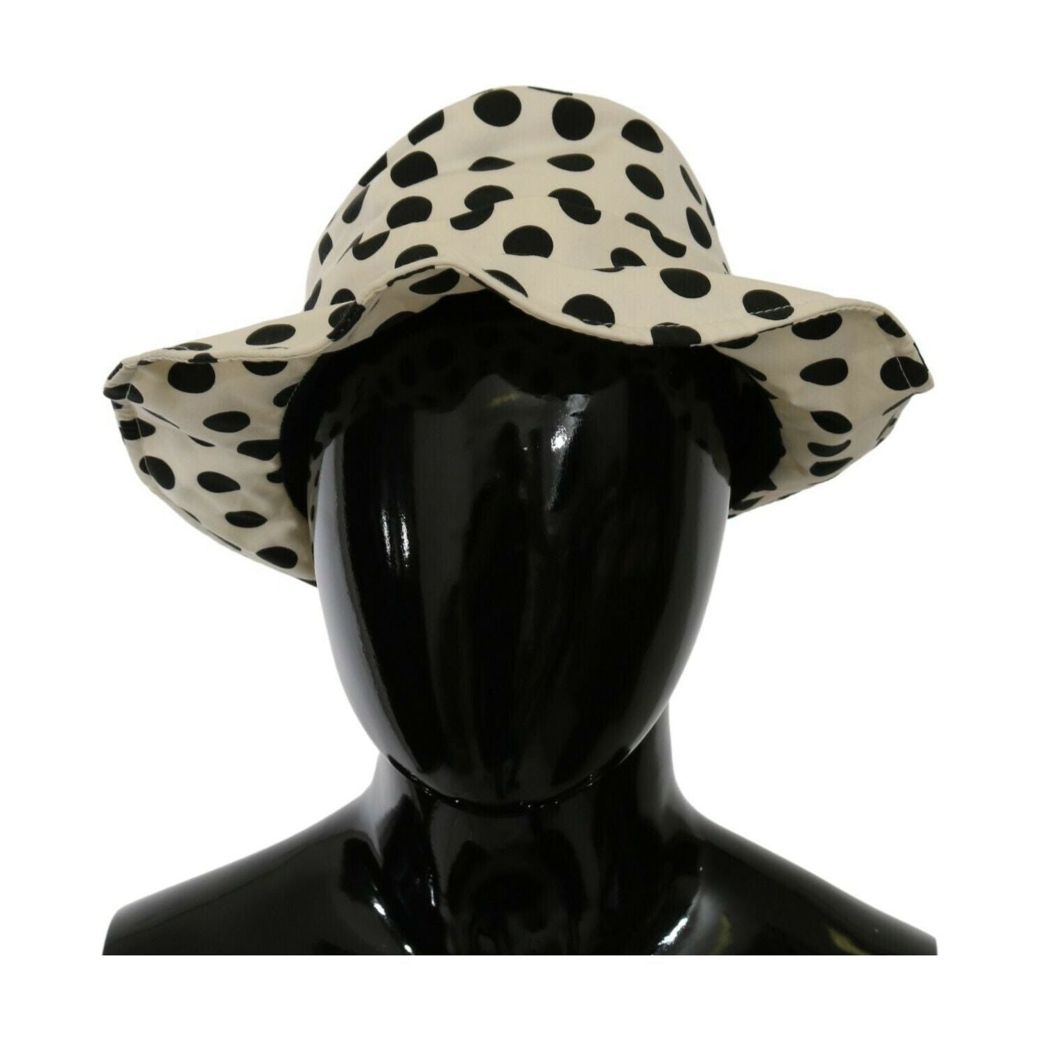 Dolce & Gabbana White 100% Cotton Polka Dot Design Trilby Hat