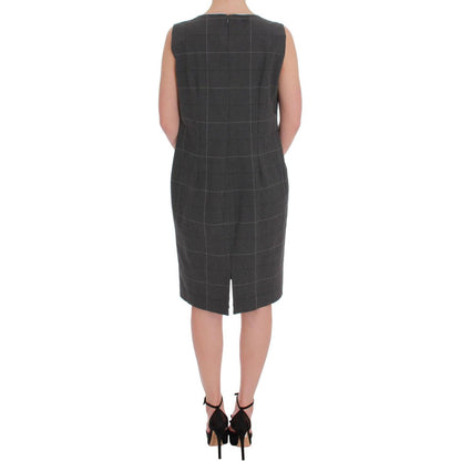 BENCIVENGA Gray Checkered Cotton Blazer Dress Set Suit Skirt Suit
