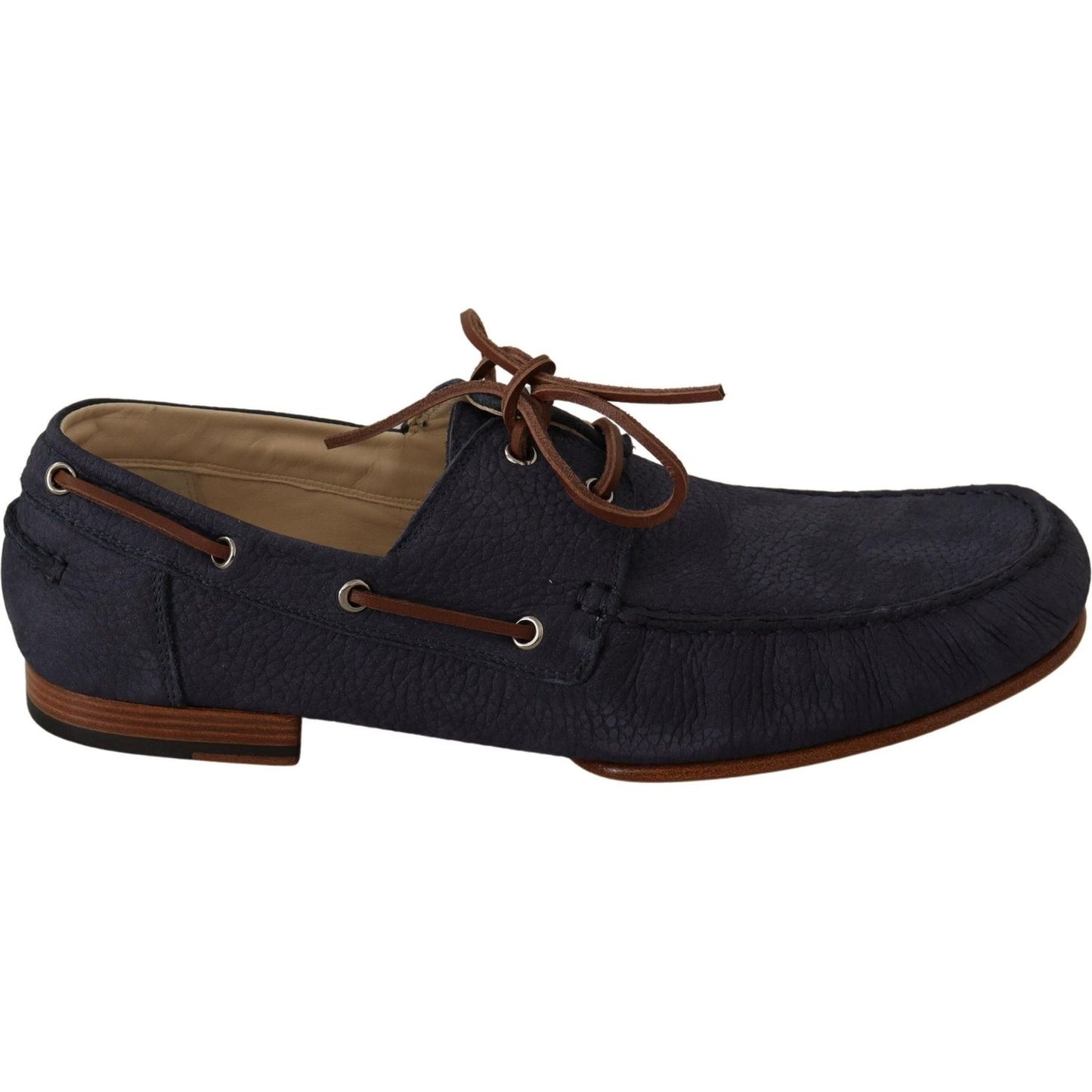 Dolce & Gabbana Elegant Blue & Brown Leather Boat Shoes MAN LOAFERS Dolce & Gabbana