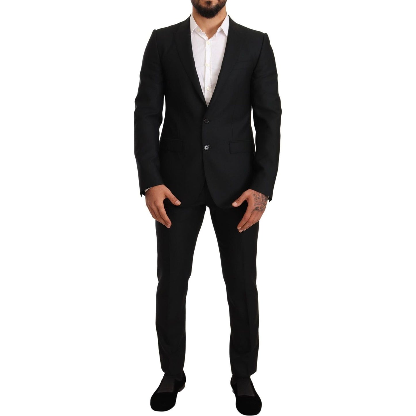 Dolce & Gabbana Sleek Black Virgin Wool Martini Suit Dolce & Gabbana