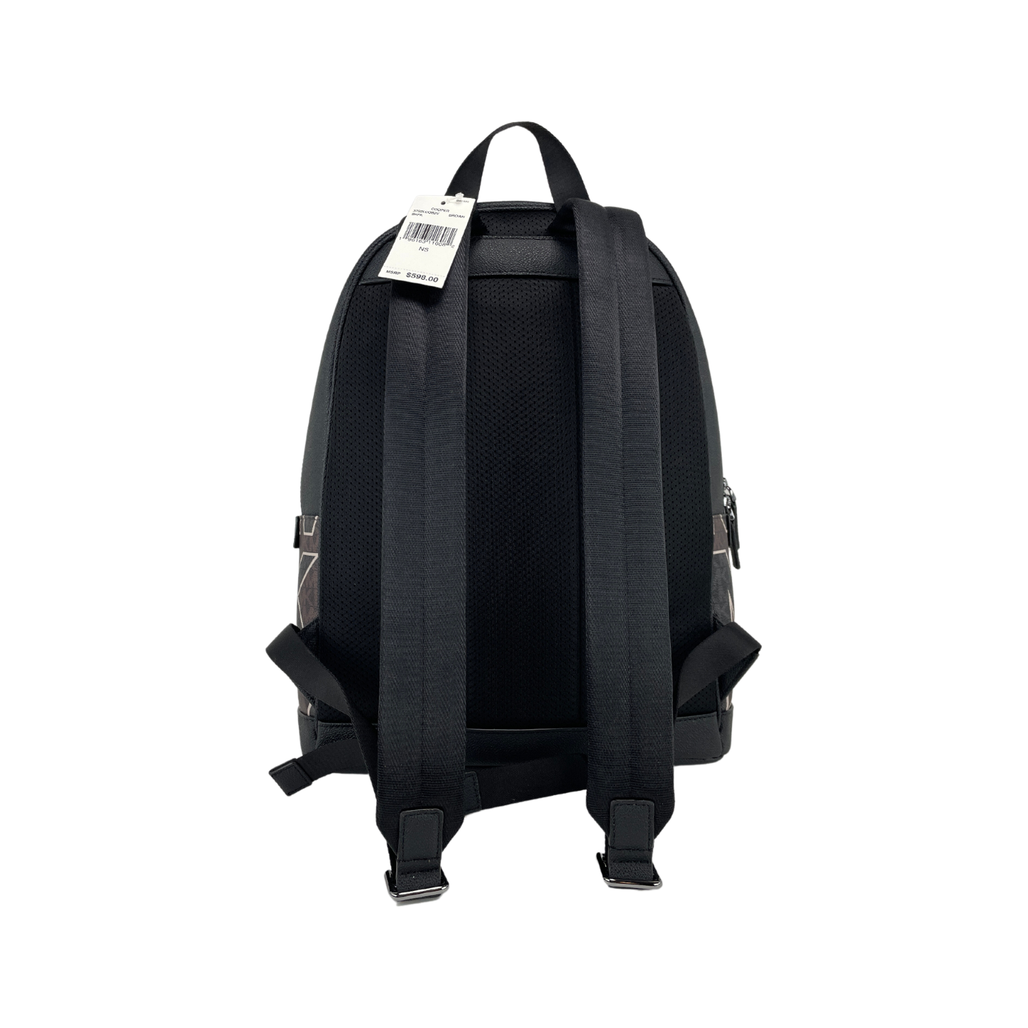 Front view with bag zipped and handles upright.