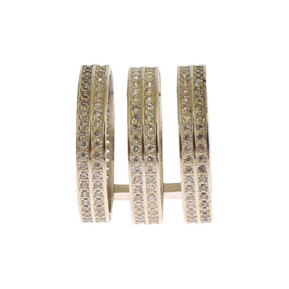 Nialaya Authentic Womens Clear CZ 925 Sterling Silver Ring