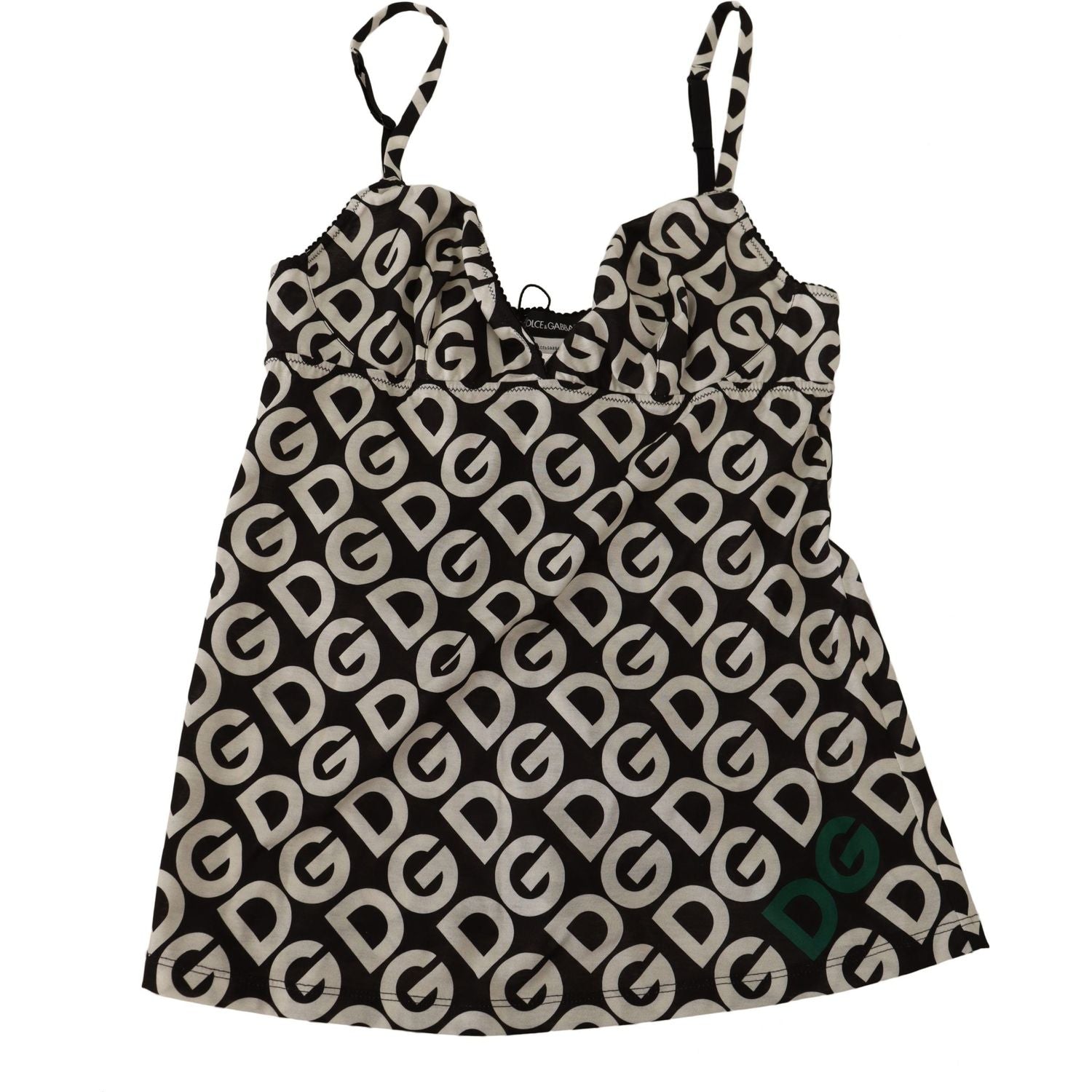 Dolce & Gabbana Black White Logo Print Camisole Top Underwear