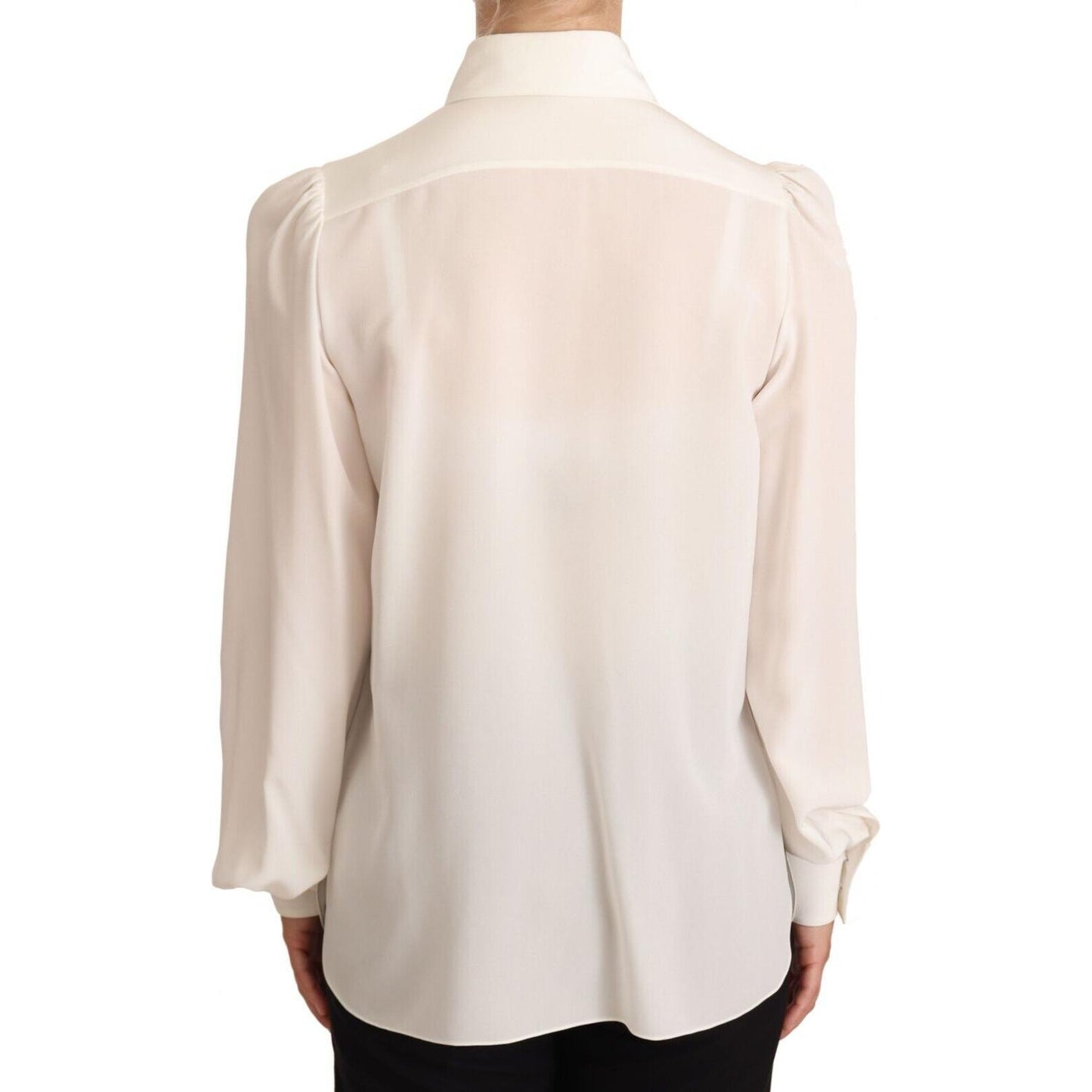 Dolce & Gabbana Elegant Silk Top in Off White Dolce & Gabbana