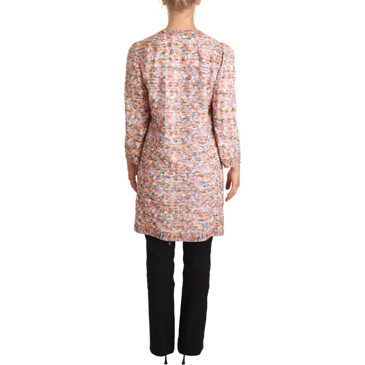Dolce & Gabbana Multicolor Floral Print Silk Trench Coat Jacket