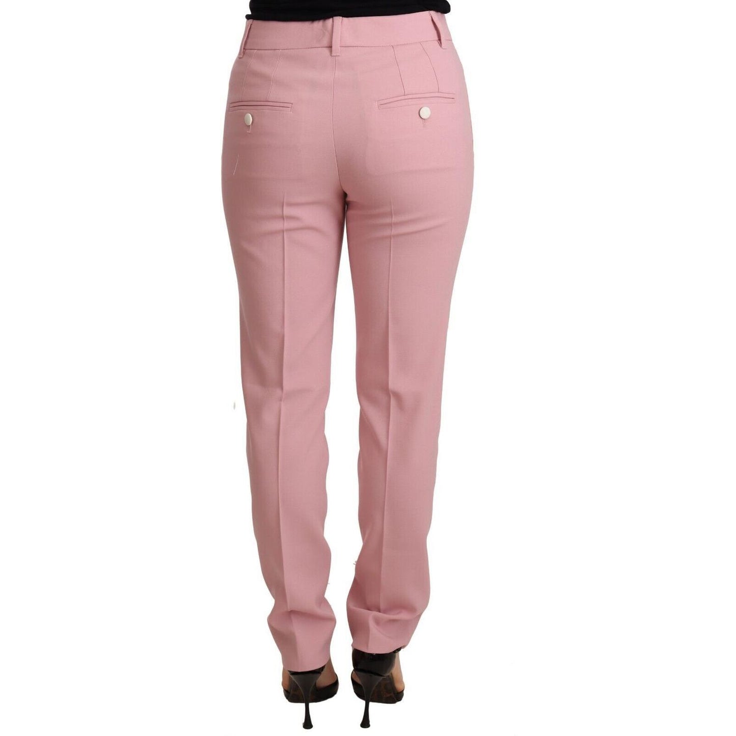 Dolce & Gabbana Elegant Pink Tapered Wool Trousers Jeans & Pants Dolce & Gabbana