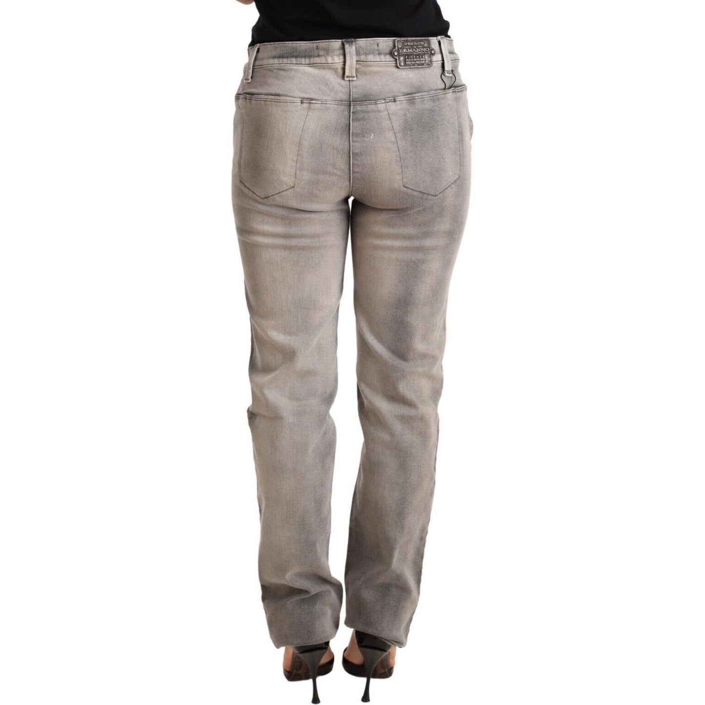 Ermanno Scervino Chic Gray Washed Low Waist Skinny Jeans Jeans & Pants Ermanno Scervino