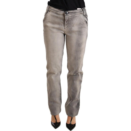 Ermanno Scervino Chic Gray Washed Low Waist Skinny Jeans Jeans & Pants Ermanno Scervino