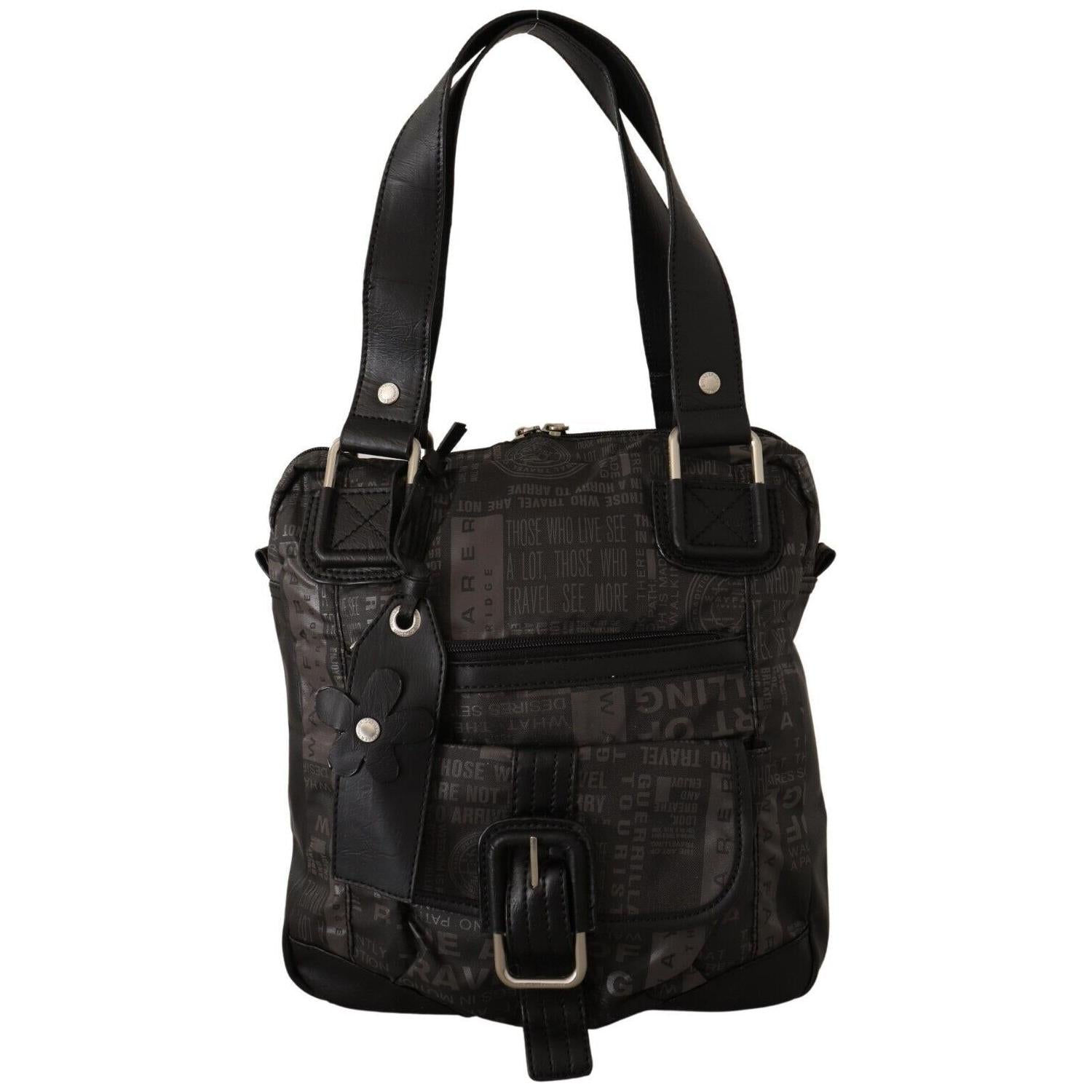 WAYFARER Black Printed Logo Shoulder Handbag Purse Bag