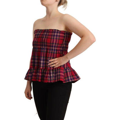 CAMPO DI FRAGOLE Multicolor Chekered Sleevelesss Tank Top