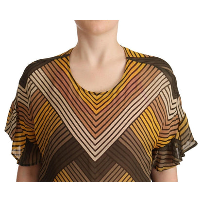 Twinset Multicolor Stripes Short Sleeves Round Neck Top Blouse 1728,67345645728,Clothing,IT42|M,Material: 100% Rayon,Multicolor,New with tags,T-Shirts - Clothing,T-Shirts - T-Shirts - Clothing,Tops & T-Shirts - Women - Clothing,Twinset,Women,Women - Cloth
