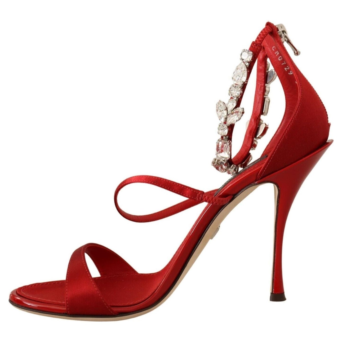 Dolce & Gabbana Red Crystal-Embellished Heel Sandals Heeled Sandals Dolce & Gabbana