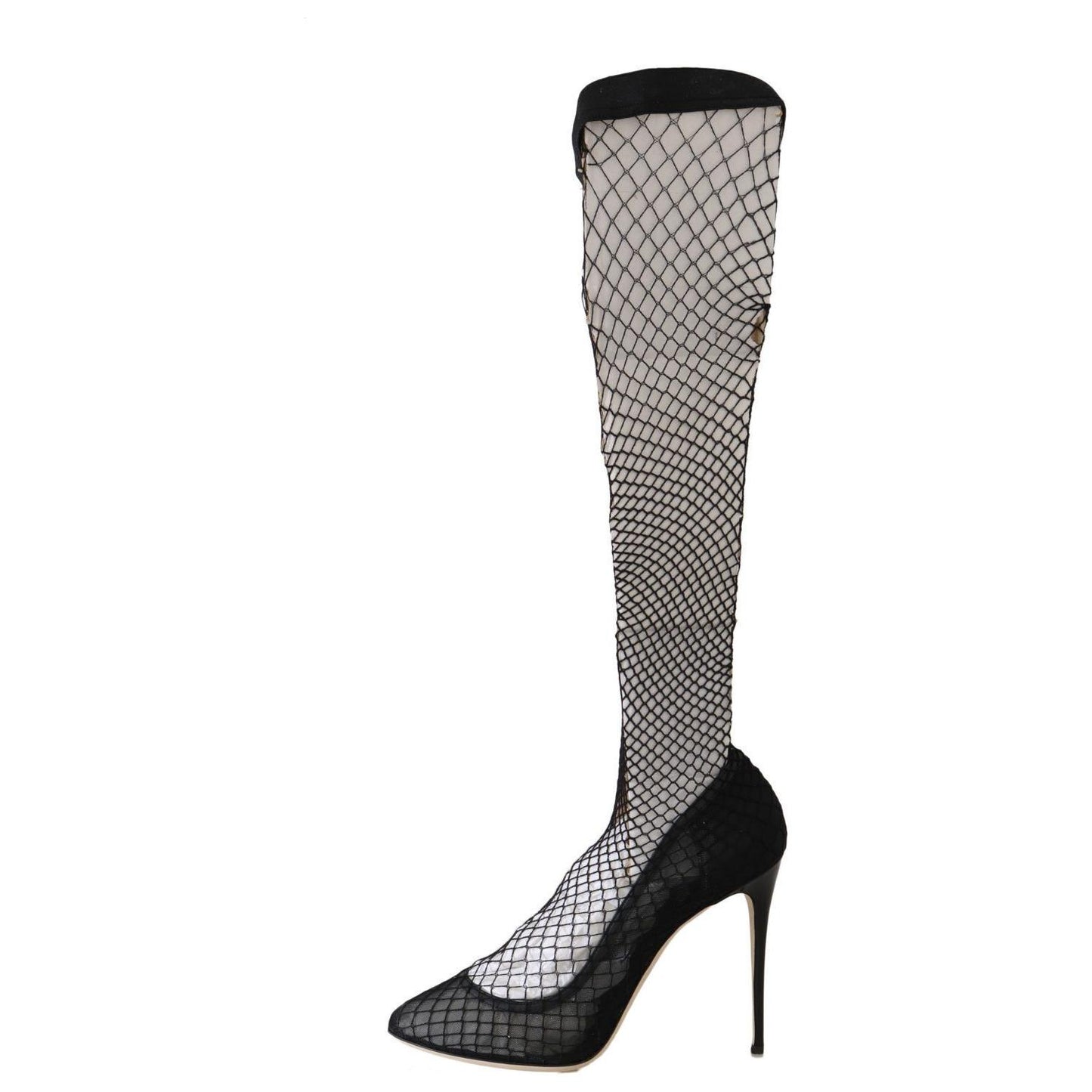 Dolce & Gabbana Elegant Netted Sock Pumps in Timeless Black Dolce & Gabbana