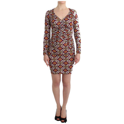 GF Ferre Multicolor Longsleeved Viscose Shift Dress