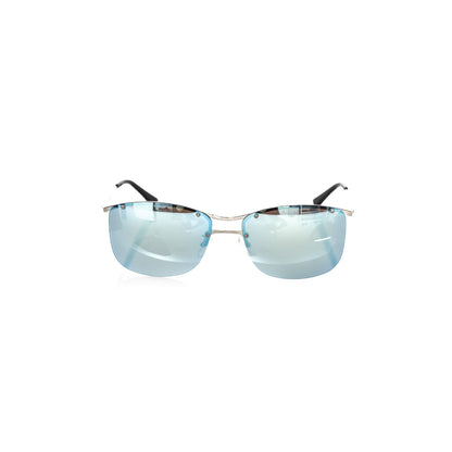 Frankie Morello Silver Metallic Men Sunglasses