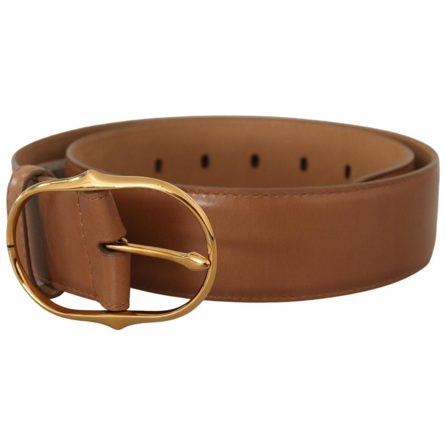 Dolce & Gabbana Elegant Gold Buckle Leather Belt Dolce & Gabbana