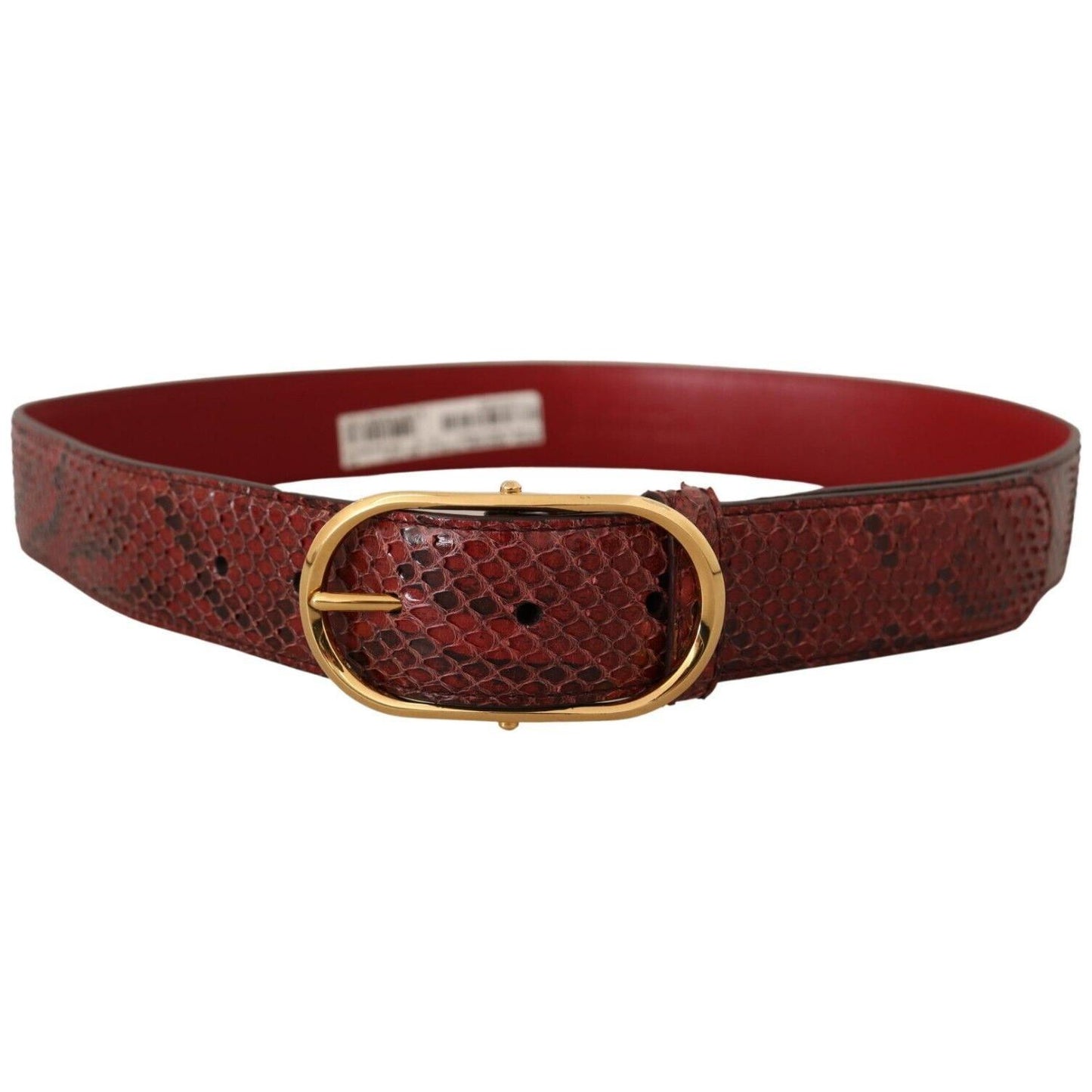 Dolce & Gabbana Elegant Red Snakeskin Leather Belt Dolce & Gabbana