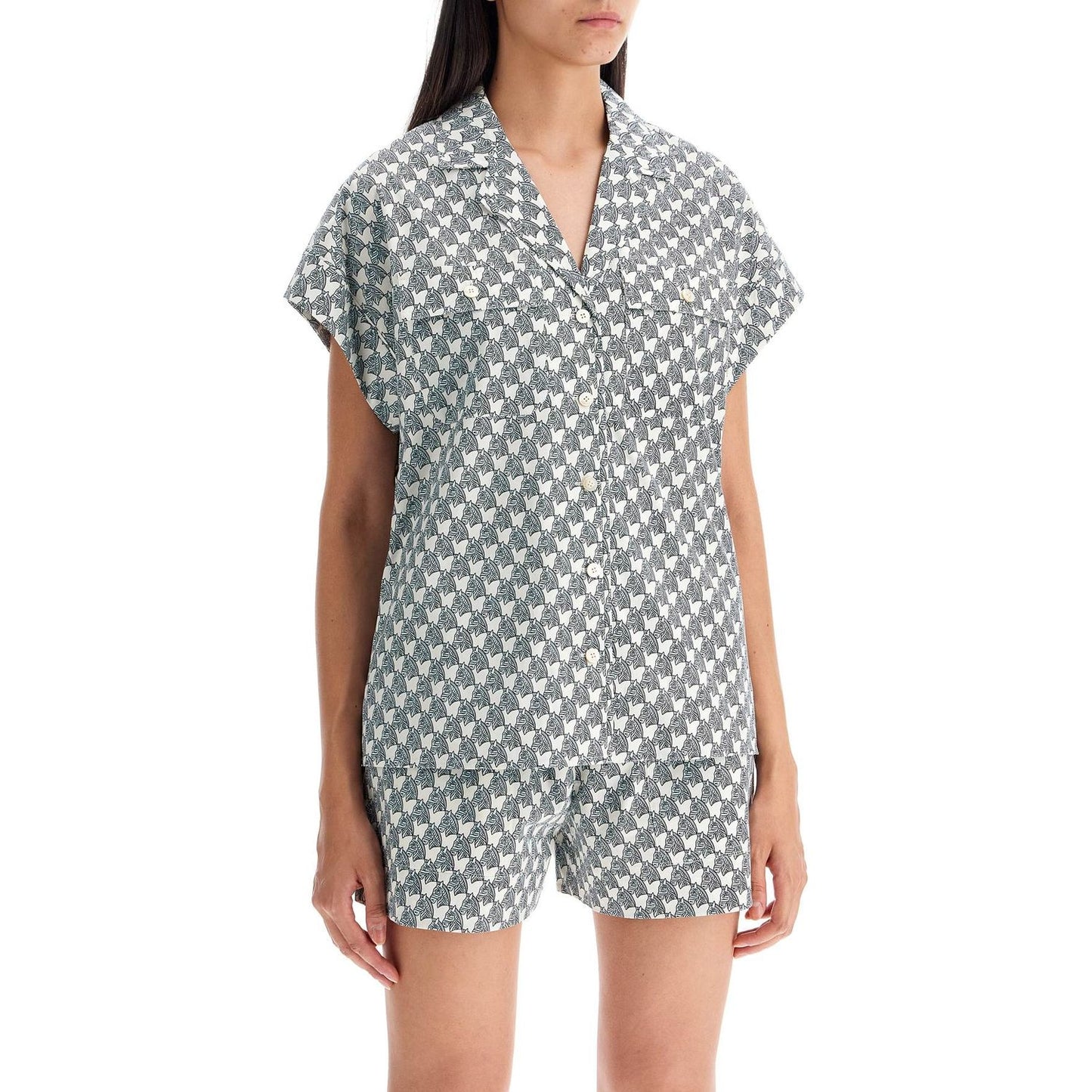 Tory Burch printed poplin camp shirt Topwear Tory Burch