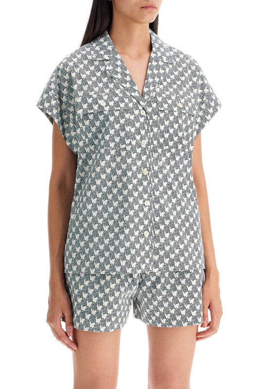 Tory Burch printed poplin camp shirt