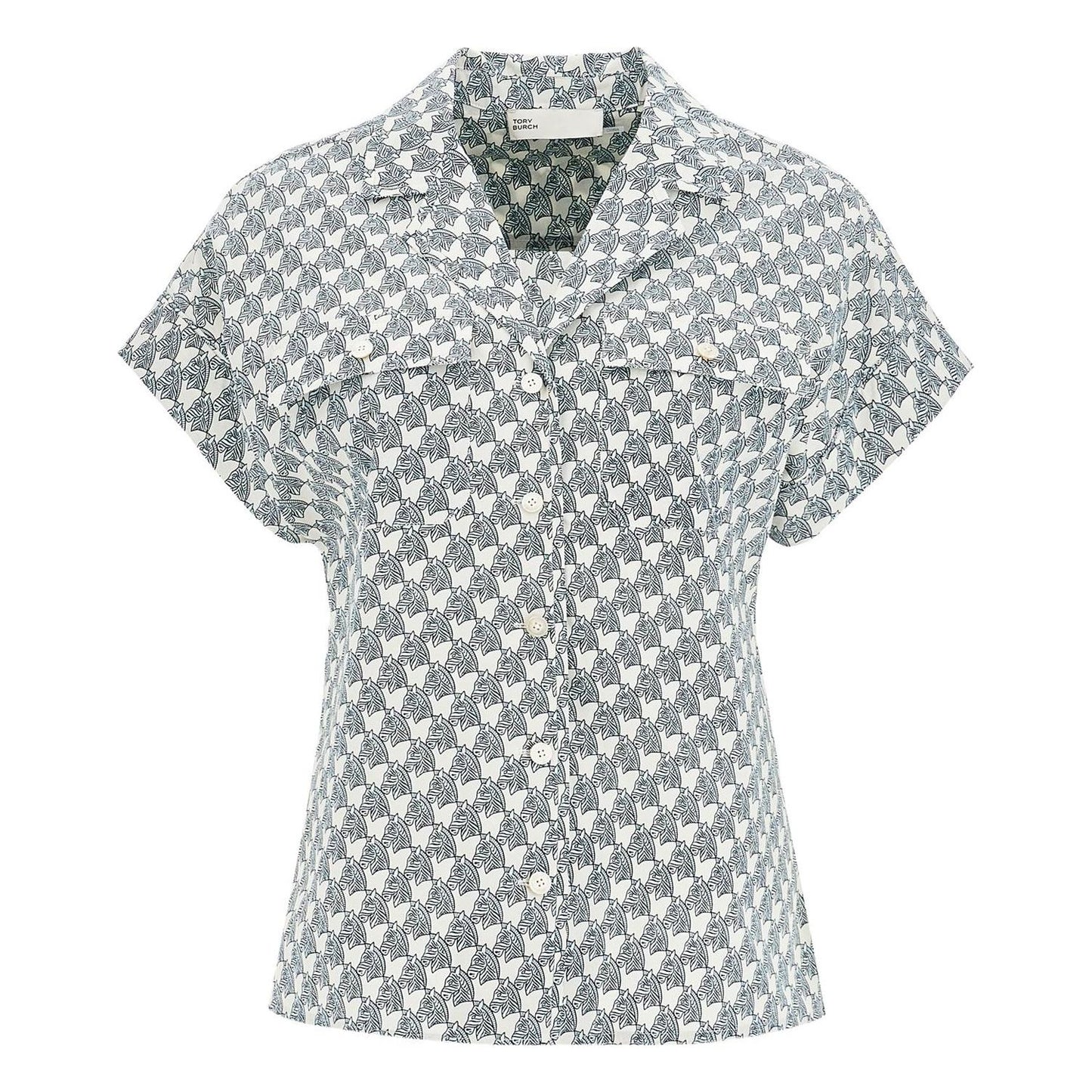 Tory Burch printed poplin camp shirt Topwear Tory Burch