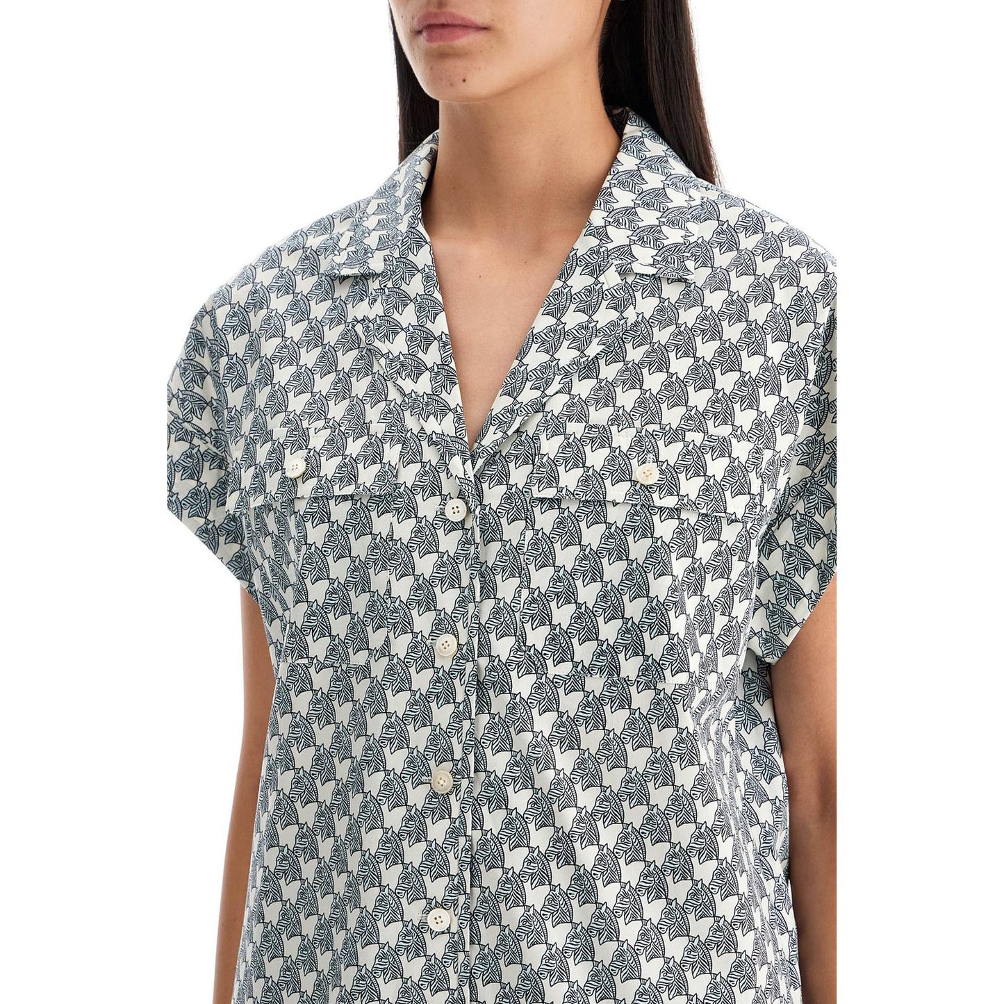 Tory Burch printed poplin camp shirt Topwear Tory Burch